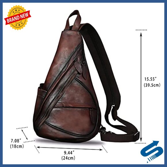Genuine Leather Sling Backpack, Convertible Daypack for iPad & Daily Use main image 7